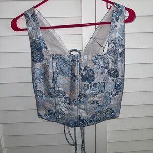 Yellow the label Blue Floral Corset